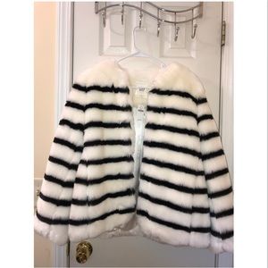 Gap Stripe Fur Jacket